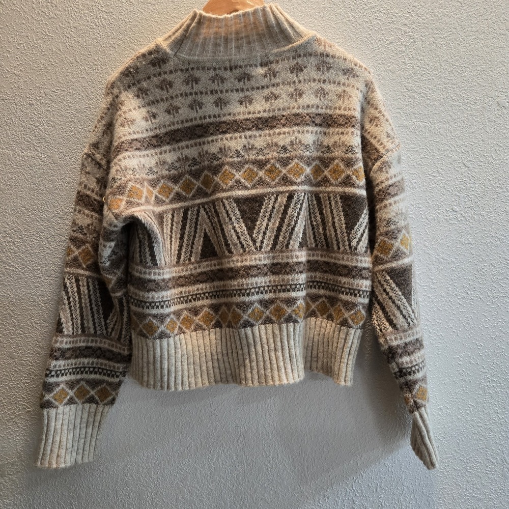 Marled‎ Chunky Knit Pullover Crop Style Sweater Small, casual Nordic Style - Picture 4 of 7